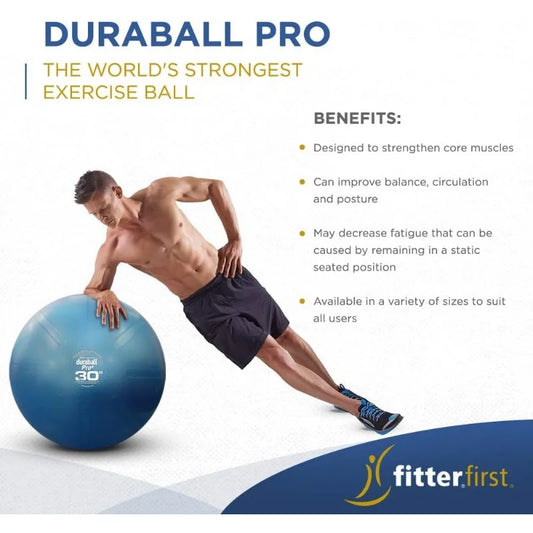 Fitterfirst Duraball Pro Exercise Ball/75 Centimeter Blue