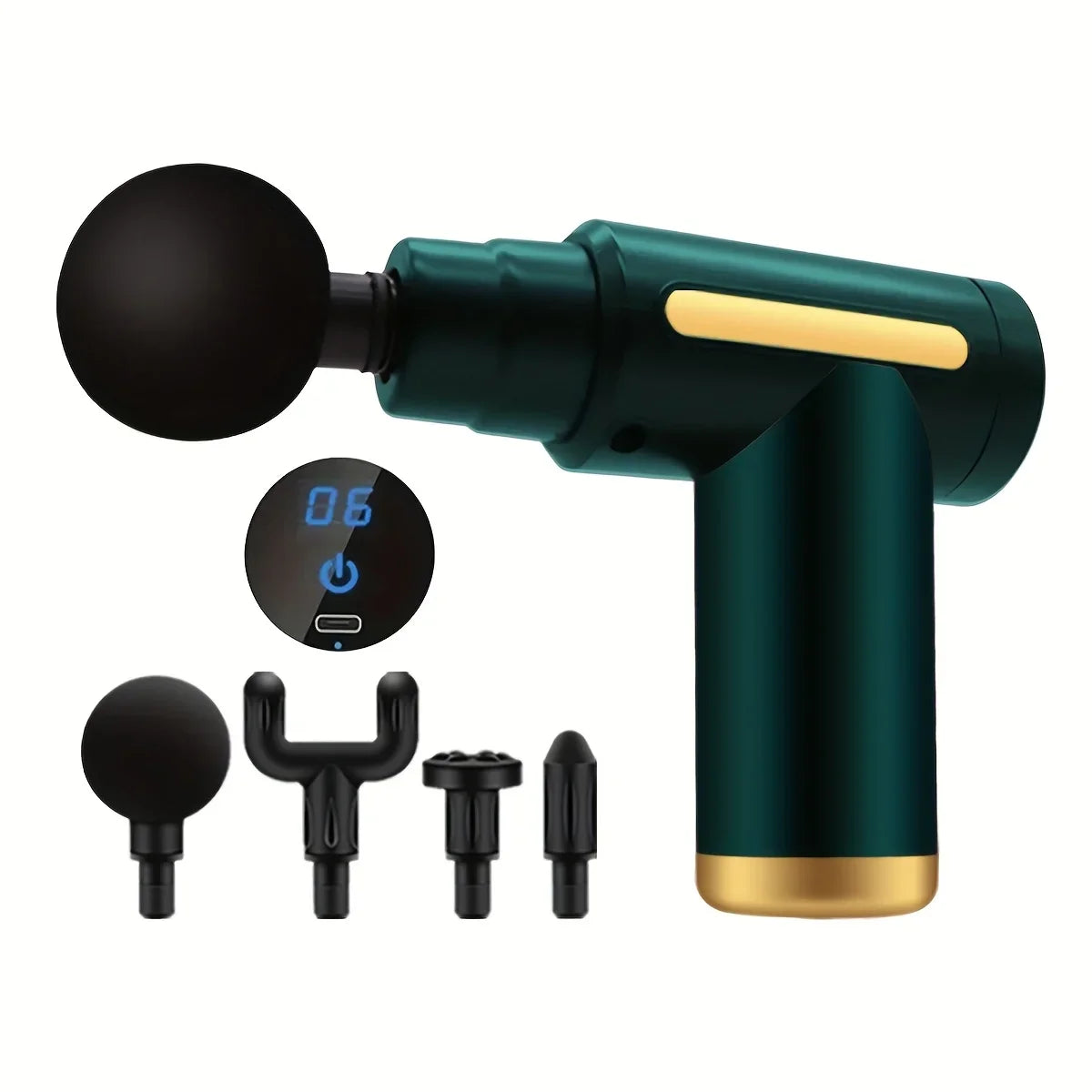 Portable digital fascia gun, convenient electric massager/LED display screen with six adjustable levels,silent and long-lasting