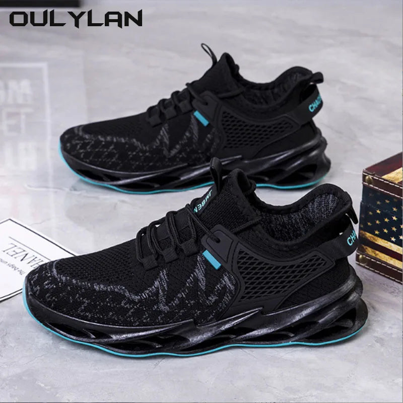 Oulylan Men's Casual Shoes Fashionable All-Matching Sneakers/Men's Shoes Flying Weaving Mesh Shoes