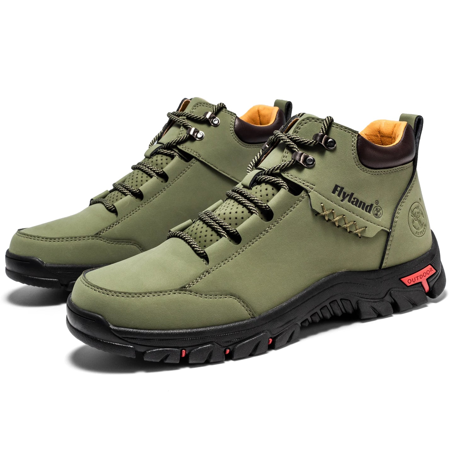 FLYLAND Men's Chukka Boots, Vintage Classical Top/Layer Cowhide Leather, Casual Work Office Shoes Daily