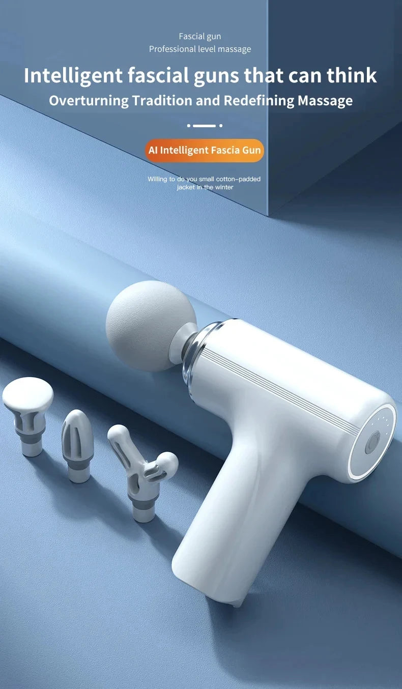 Portable Electric Massage Gun  with 4 Interchangeable Heads/& LED Light for Full Body Relaxation Electric Massage Gun