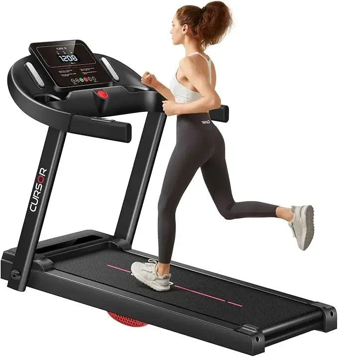 CURSOR FITNESS Home Folding Treadmill with Pulse Sensor/2.5 HP Quiet Brushless, 7.5 MPH, 265 LBS Capacity