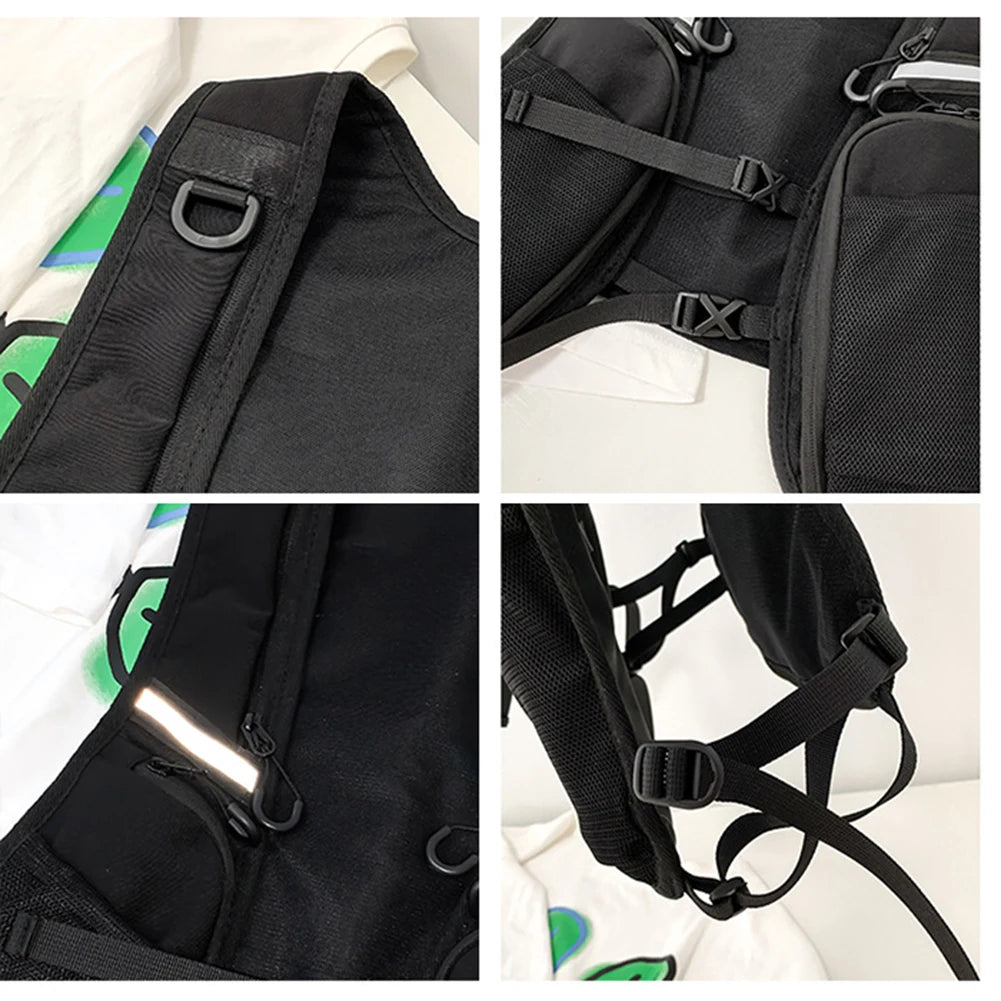 Tactical Vest Reflective Storage Phone Bag Lightweight/Chest Bag with Pocket & Extra Storage