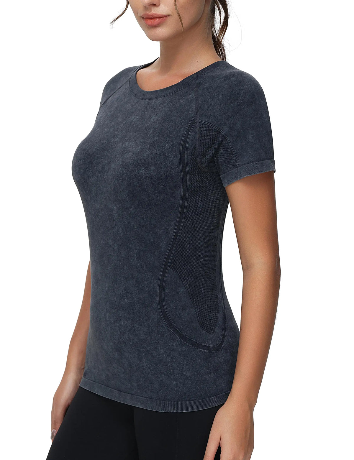 THE GYM PEOPLE Women's Seamless Workout T-Shirts/Short Sleeve Slim Fit Shirts Breathable Running Tee Tops