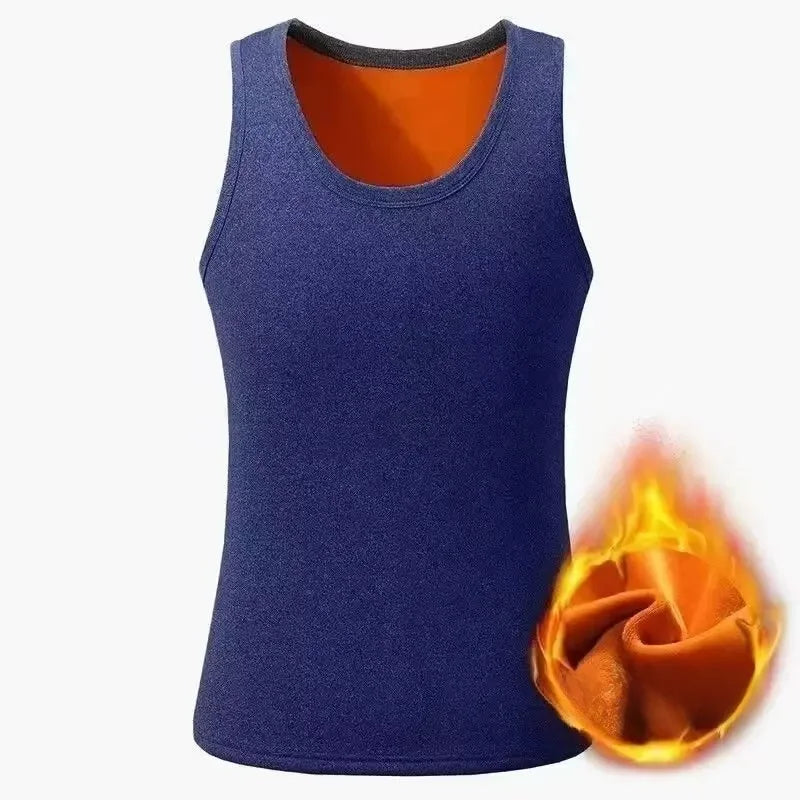 Men's Fashion Thickened Slim Fit Vest Autumn Winter Casual Wear/Protective Base Layer Tank Top for Teens And Adults