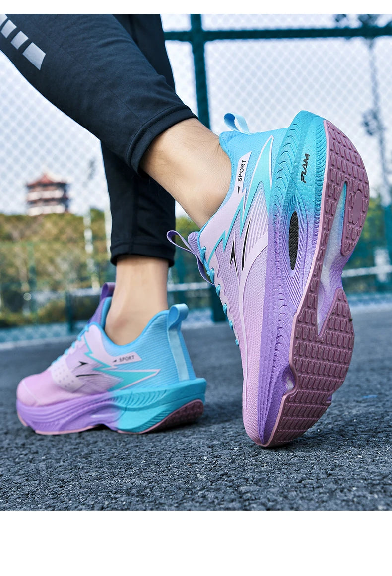 Men Sports Running Shoes Marathon Air Cushion Breathable Lightweight/Comfortable Women Outdoor Athletic Sneakers Jogging Shoes