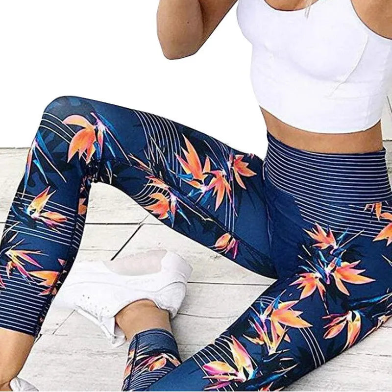 Printed Yoga Pants Women Push Up Professional Running/Fitness Gym Sport Leggings Tight Trouser Pencil Leggings