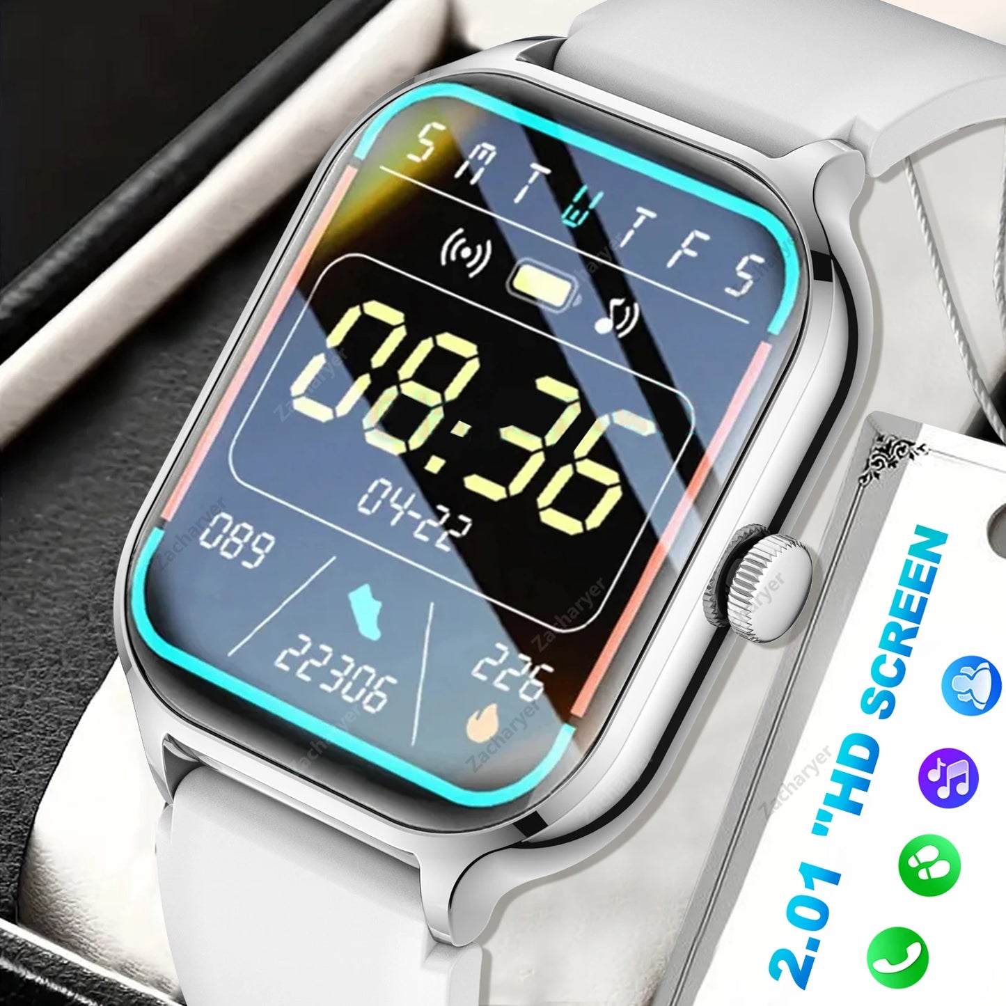 Smart watch full touch screen, sports watch/can answer and make calls with message reminders customizable dial