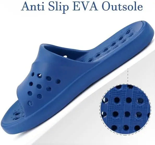 Quick-Dry Shower Shoes with Arch Support & Drain Holes for Women/Non-Slip Pool Slides Indoor Outdoor House Slippers
