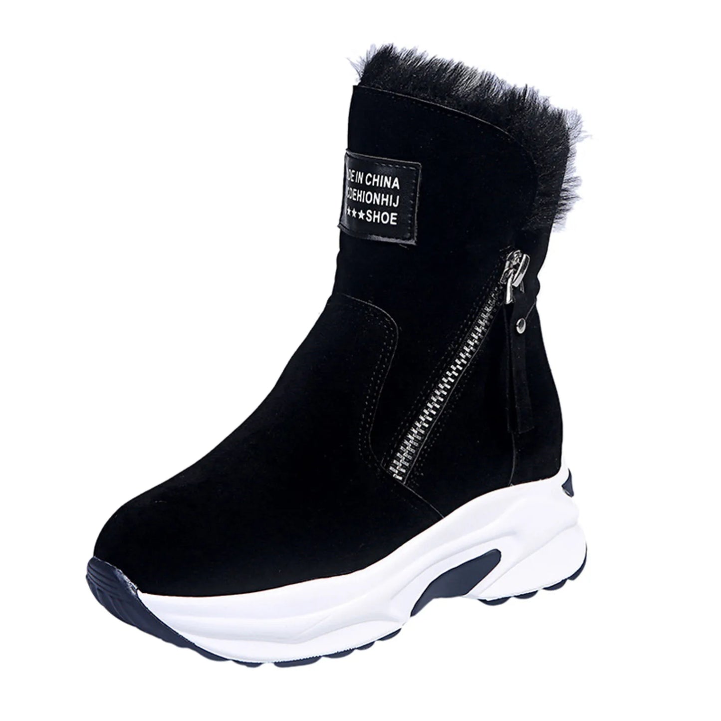 Casual Snow Winter Wedges Short Boot Warm Thermal Slip on/Breathable Women's Wedge Shoes Platform Comfort Casual Boot