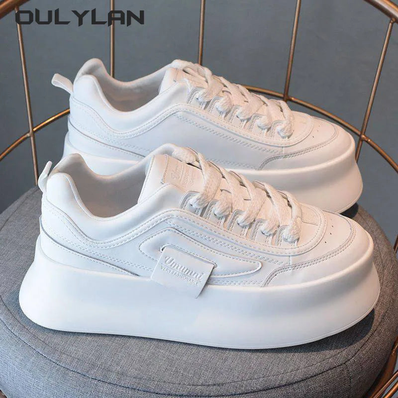 Oulylan Female Winter Chunky Sneakers Warm Casual Vulcanized Shoes/Woman High Platform Fashion Lace Up Women Shoes