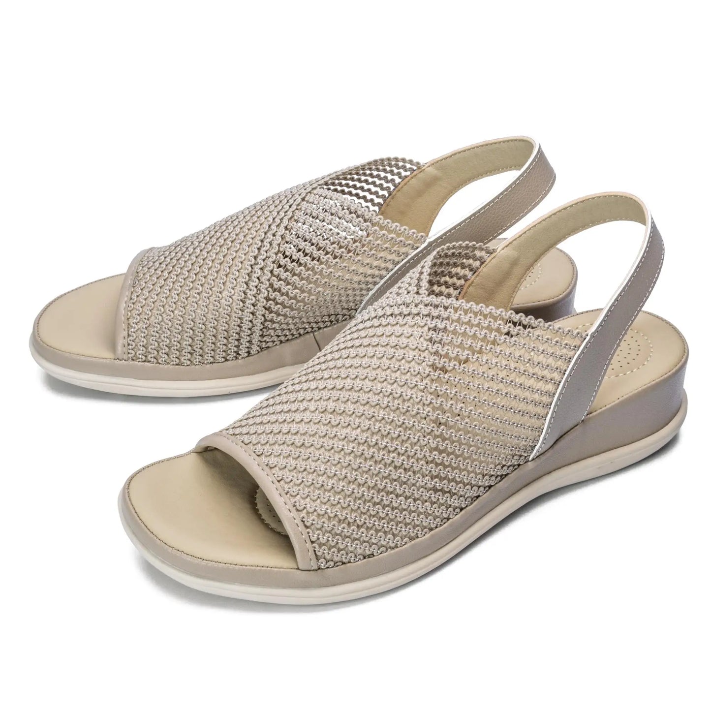 Women's Breathable Mesh Wedge Sandals/Open Toe Slingback Walking Sandals