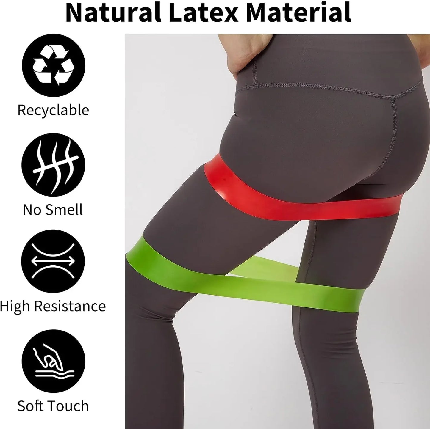 20 Count TPE Resistance Bands Fitness Set Elastic Exercise Loops/for Strength Workout Muscle Stretching  Yoga Gym Equipment