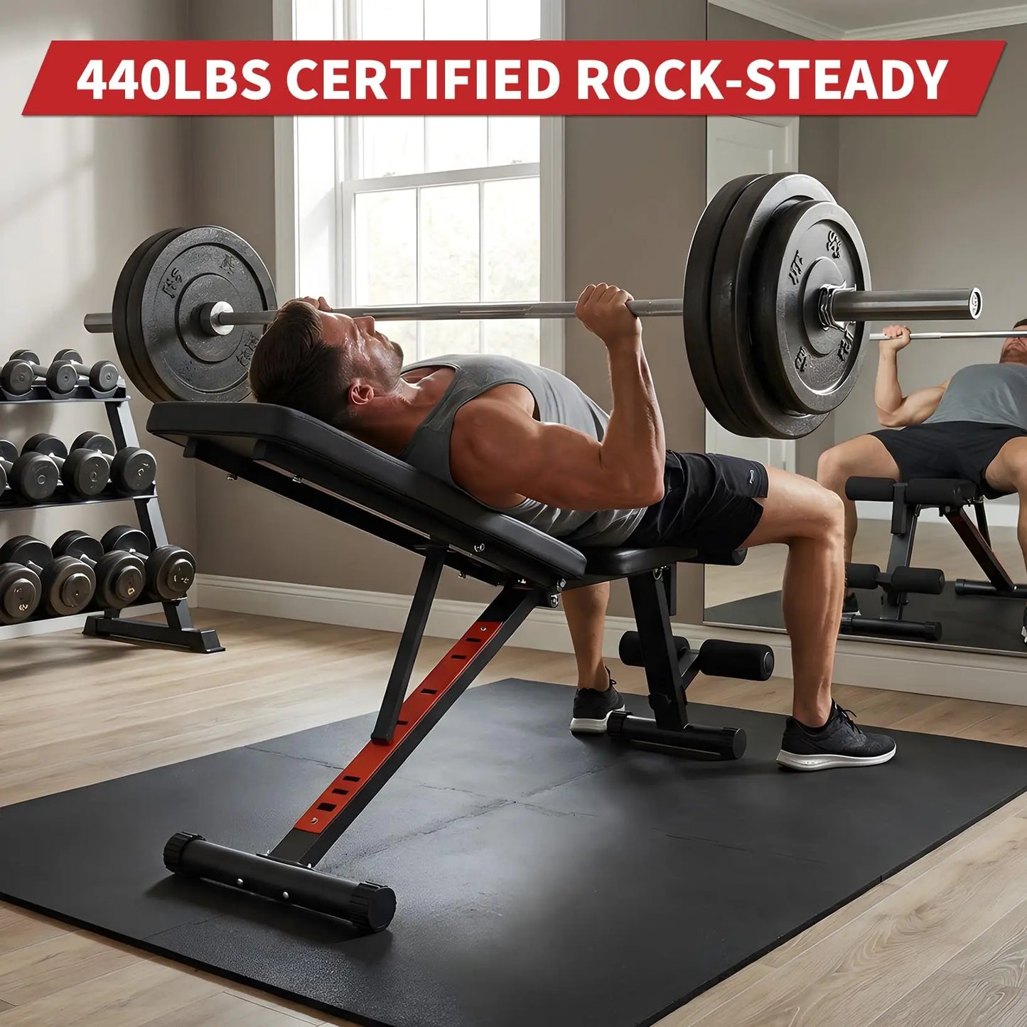 Adjustable Weight Bench with Leg Extension & Preacher Curl Incline/Decline Workout Bench for Home Gym, Heavy Duty Multi-Function