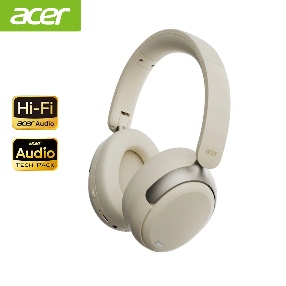 Acer OHR516 ANC Wireless Bluetooth 5.4 Headphones 48dB ANC Headsets/40mm Dynamic Driver 100H Playtime with LDAC Earphones