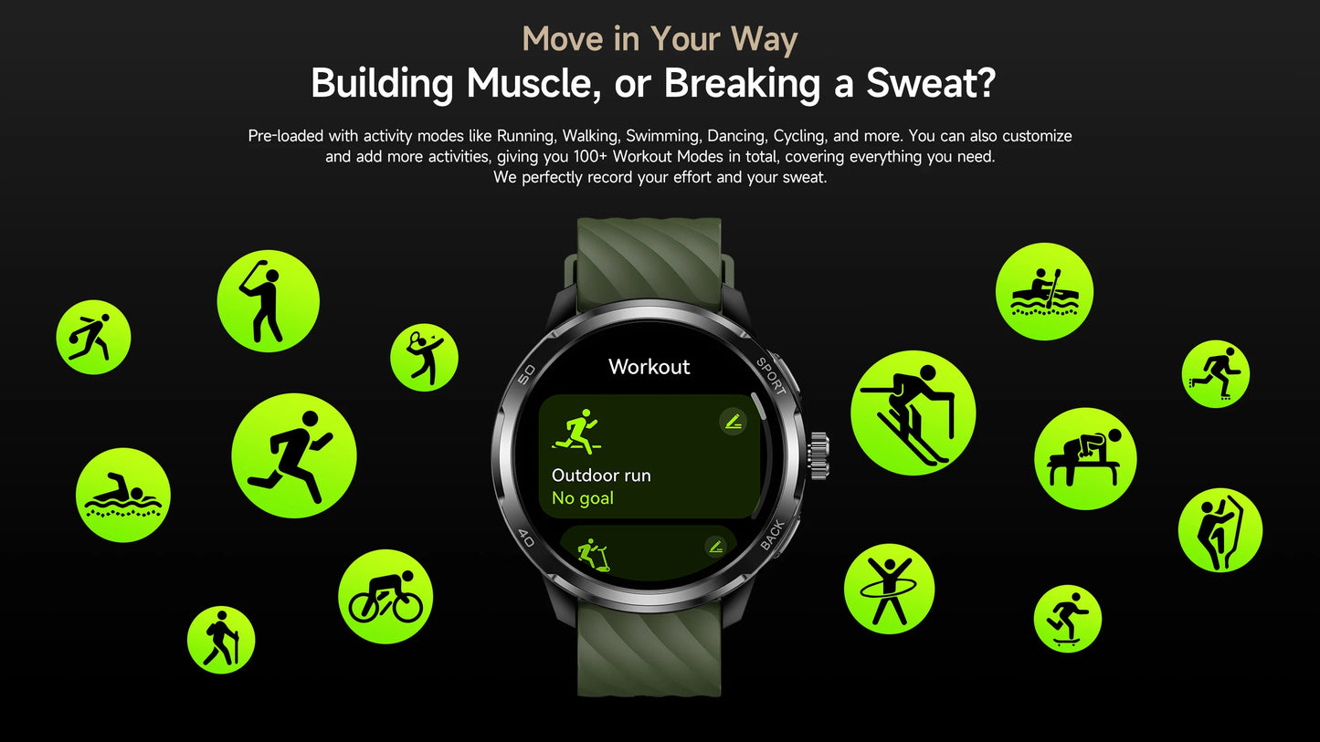 Ulefone Armor Watch Pro 1.5" AMOLED Smartwatch with Built-in GPS/Heart Rate Monitoring Sports Watch for Men & Women