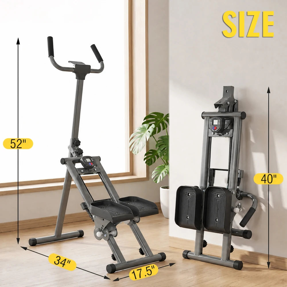 Stair Stepper Machine, Vertical Climber w/ LCD Display/Compact Cardio Step Trainer for Full-Body Home Workouts