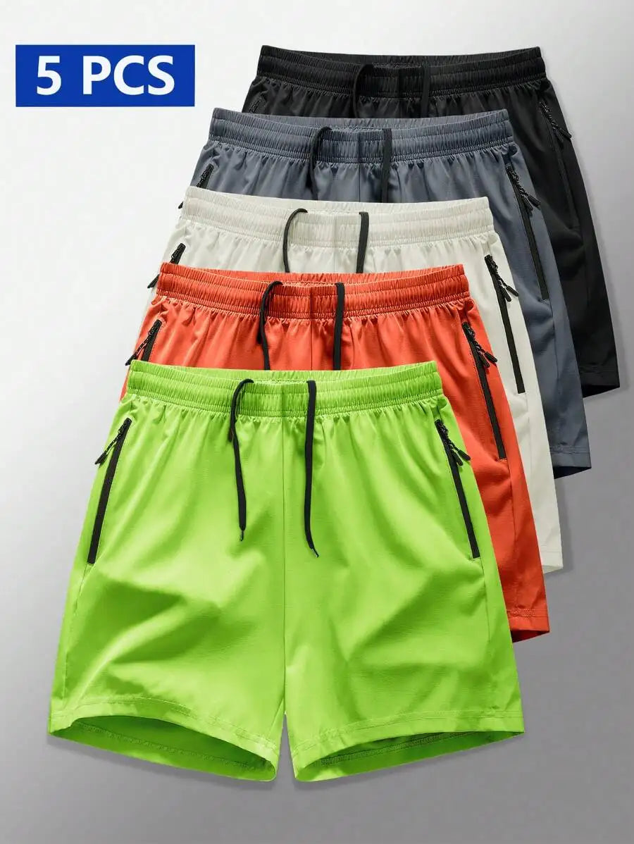 Manfinity Homme 5pcs/Set Men's Spring Summer Sports Shorts Casual Shorts