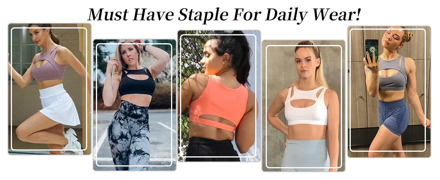 Removable Cups Sports Bra Shockproof Running Fitness Anti-sagging Upper Collection/Soft Support High-strength Women's Yoga Vest