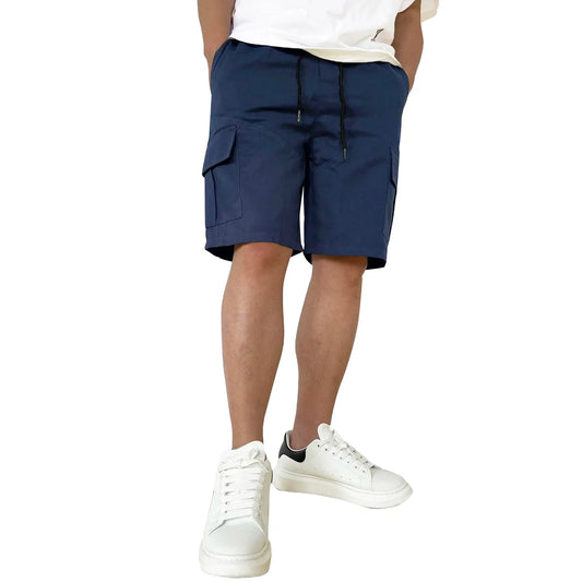 Men's Solid Color Overalls Men's Drawstring Casual Sports Shorts/Men's Breathable Overalls Shorts Men's Shorts