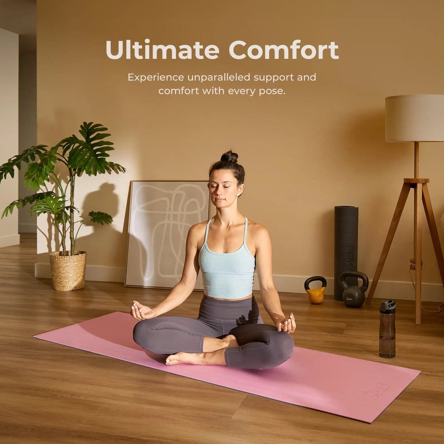 Anti-Slip Dual Color Exercise Yoga Mat (Pink)  yoga mat/exercise mat  gym mat workout mat