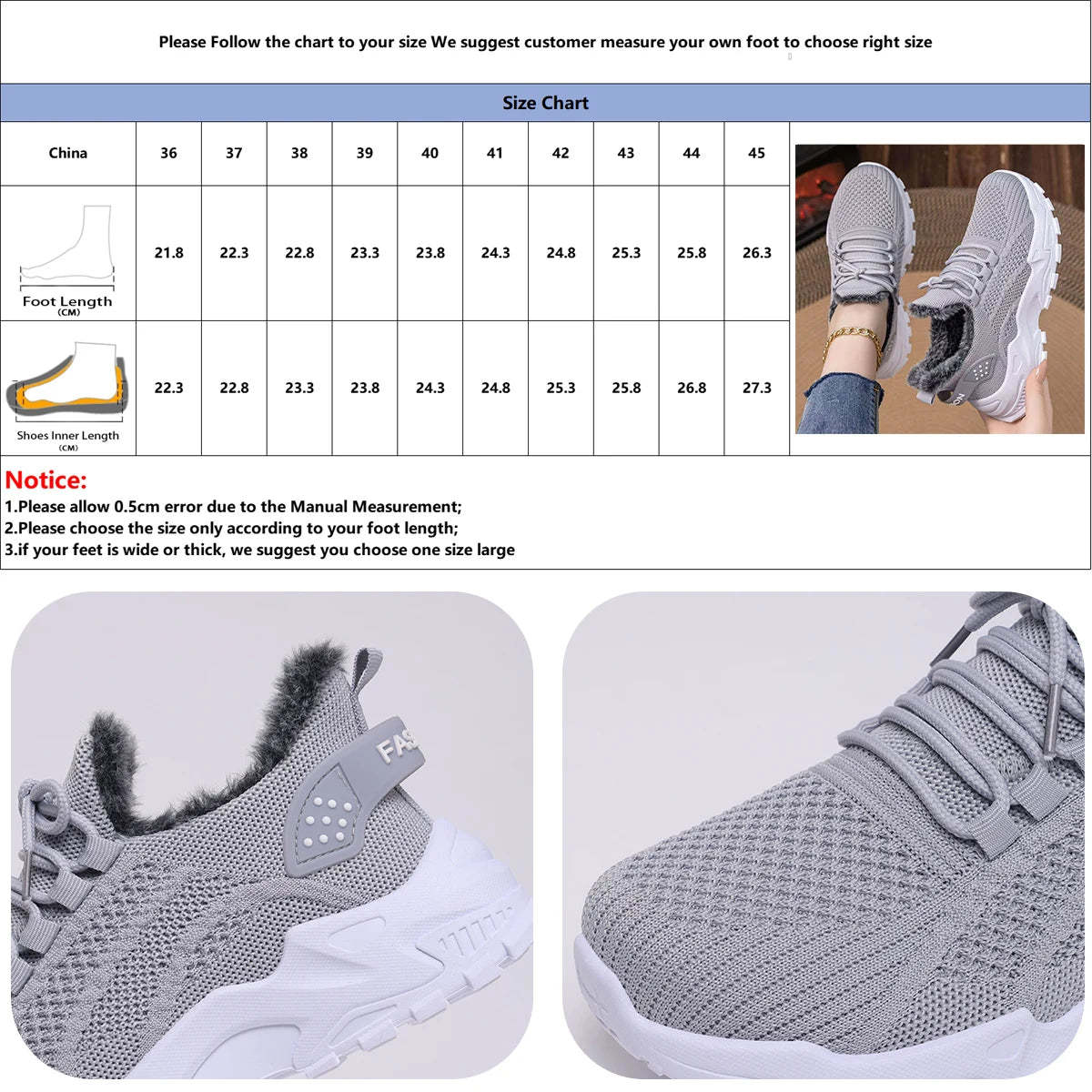 Women's Winter Warm Sports Shoes Non Slip Soles Suitable/for Cold Weather Outdoor Walking Shoes Fashionable Versatile
