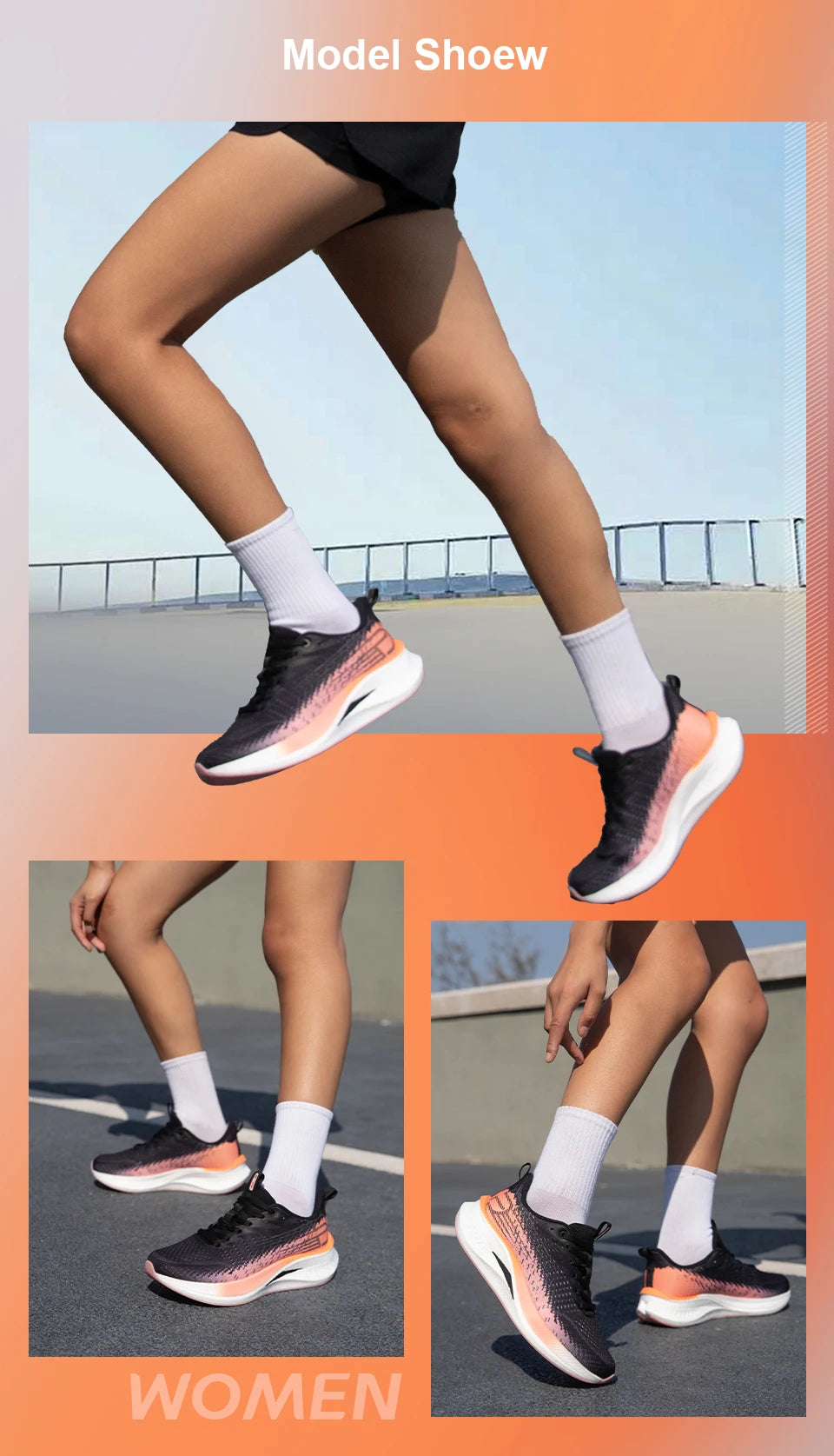 Baasploa Women Professional Running Shoes Outdoor Carbon Plate/Non Slip Sports Shoes Female Casual Breathable Jogging Sneakers