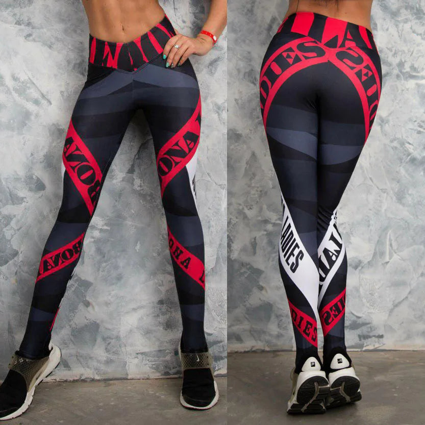 Printed Yoga Pants Women Push Up Professional Running/Fitness Gym Sport Leggings Tight Trouser Pencil Leggings