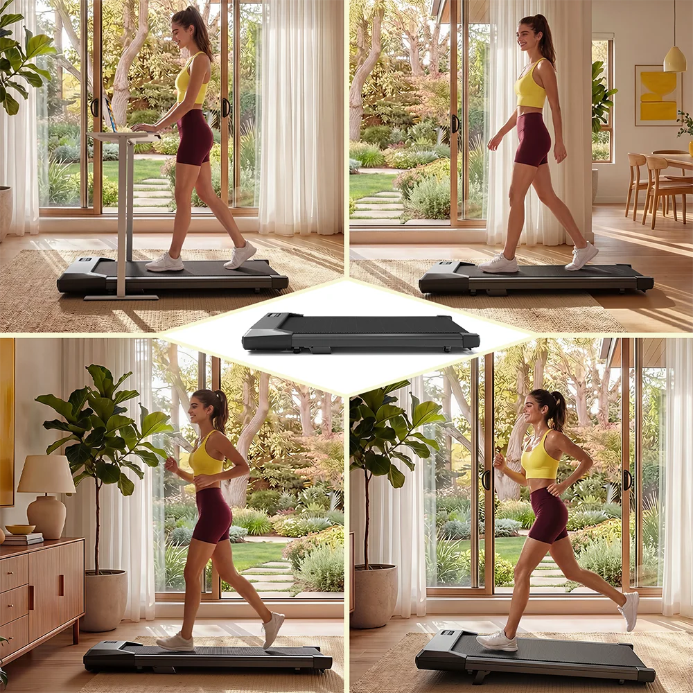 2in1 Walking Pad Mini Treadmill Portable for Home&Office/Under Desk LCD Screen Max 300lbs Quiet Treadmills Exercise Machine
