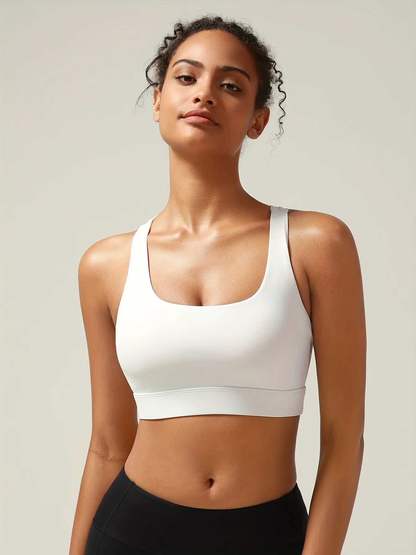 Medium Support for Sports Bra for Women Featuring a Criss-Cross Back Padded Straps/And Removable Cups Comfortable Bra