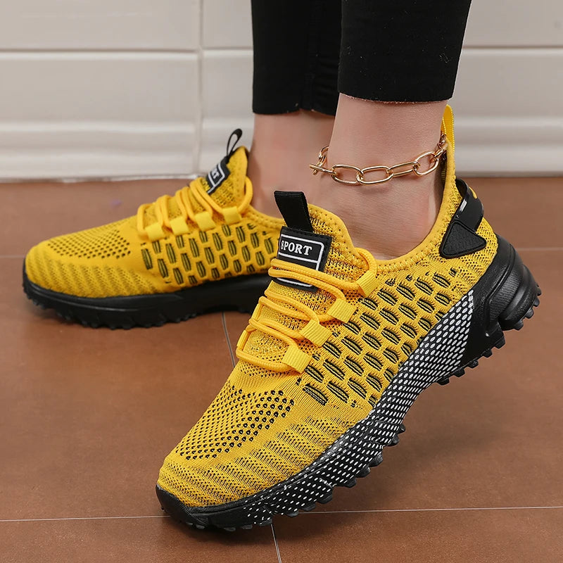 Women's Running Shoes Mesh Breathable Comfortable/Non Slip Sneakers Lightweight Fashionable Women's Vulcanized Shoes