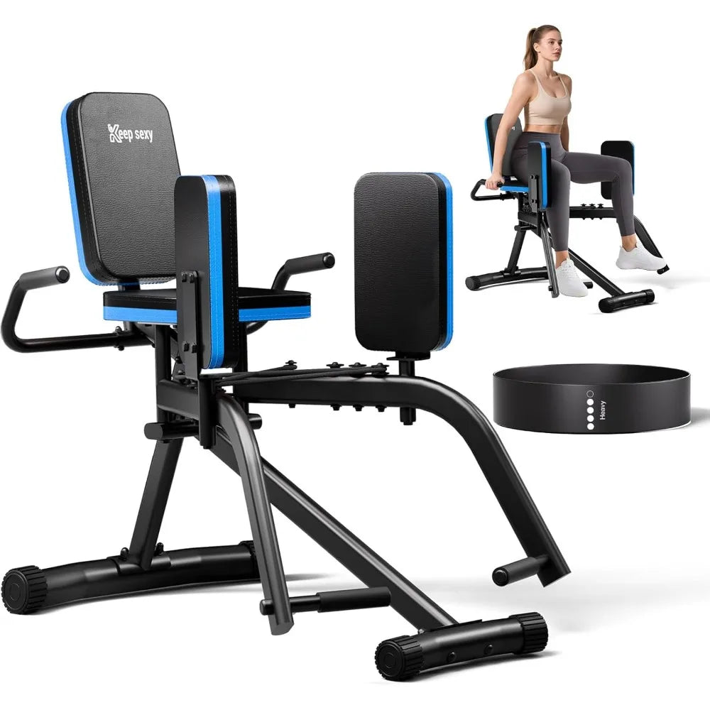 Hip Abductor Machine for Home Gym 6-Level Thigh/Exercise Equipment w/ Bonus Resistance Band