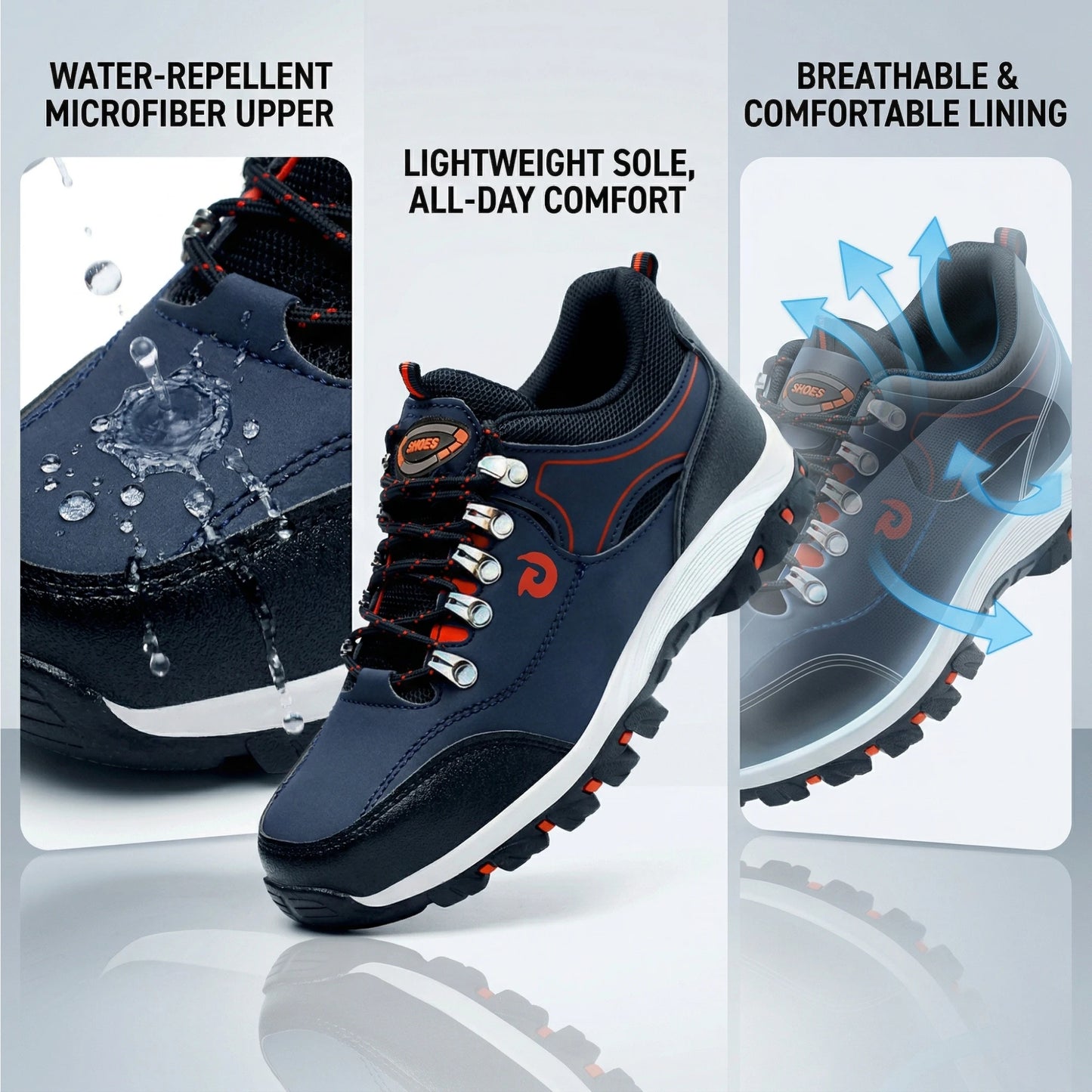 Men Steel Toe Safety Shoes Anti-Puncture Non-Slip Work Boots/Wear-Resistant Breathable Hiking Safety Sneakers for Industrial Work