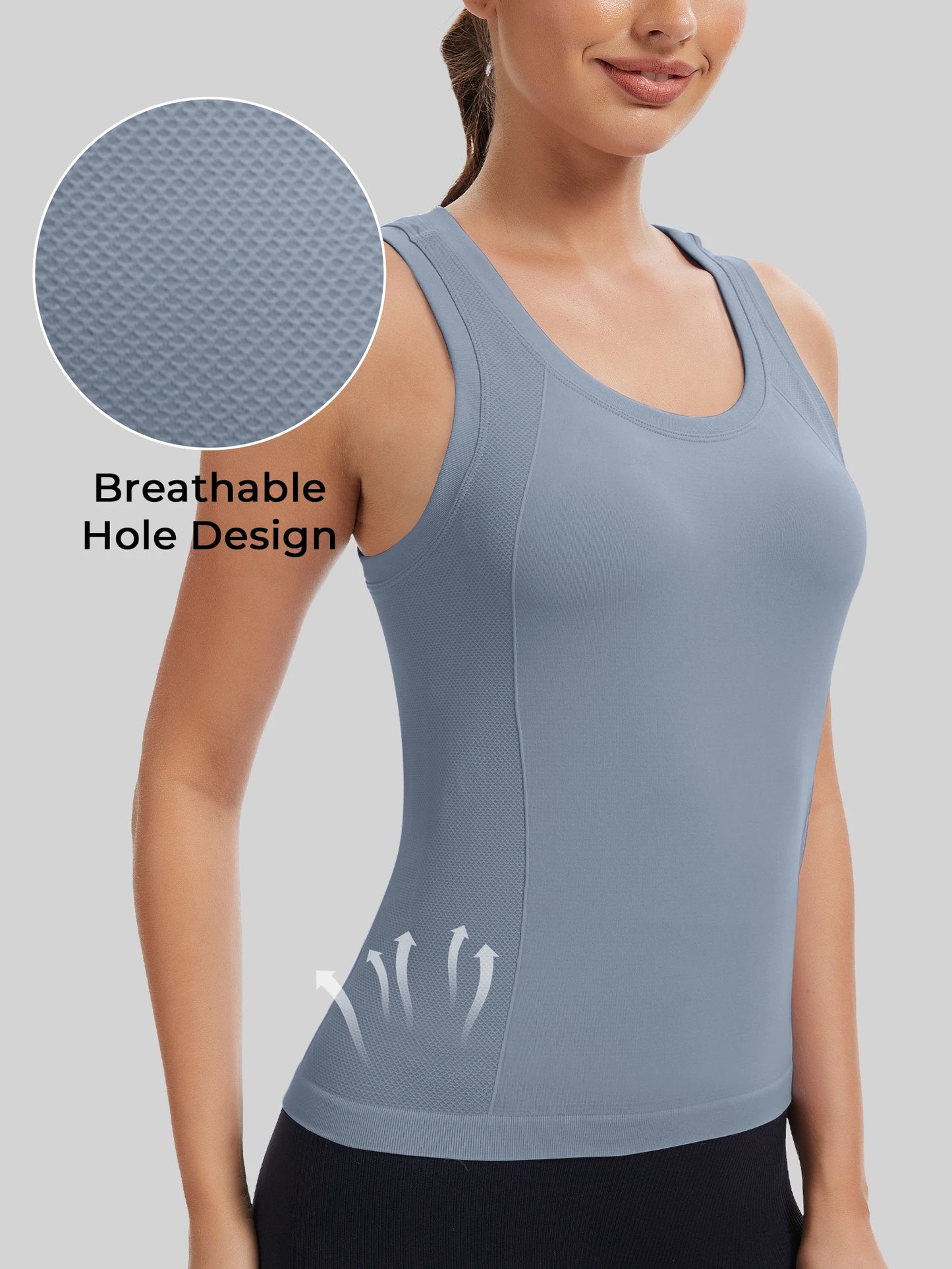 Workout Tank Tops for women Racerback Tank tops/Seamless Gym Tops Sleeveless Athletic Yoga Running Shirts