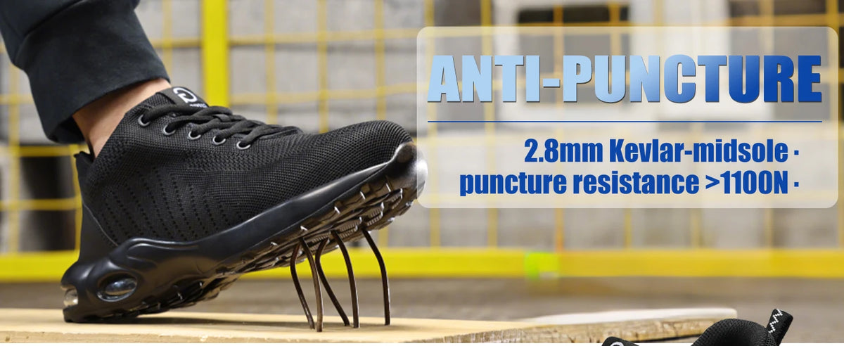 Wear Resistant Durable Steel Toe Work Shoes for Men Impact Resistant/Steel Toe Cap Lightweight Comfortable Industrial Safety Shoes