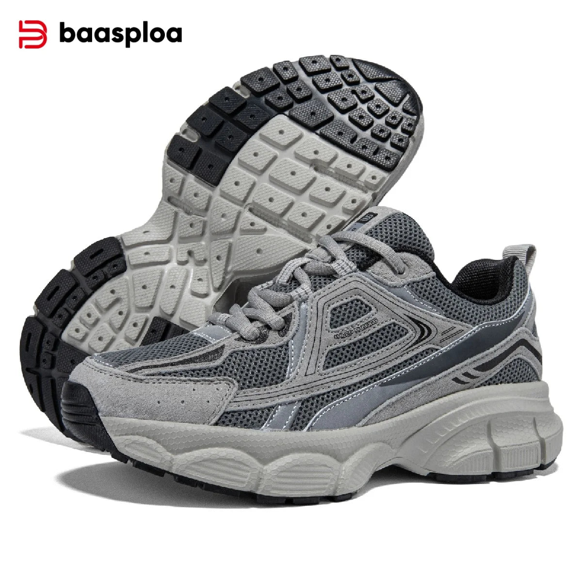 Baasploa Women Sports Shoes Outdoor Lightweight Breathable Jogging Sneakers/Female Casual Mesh Anti-slip Lace Up Running Shoes