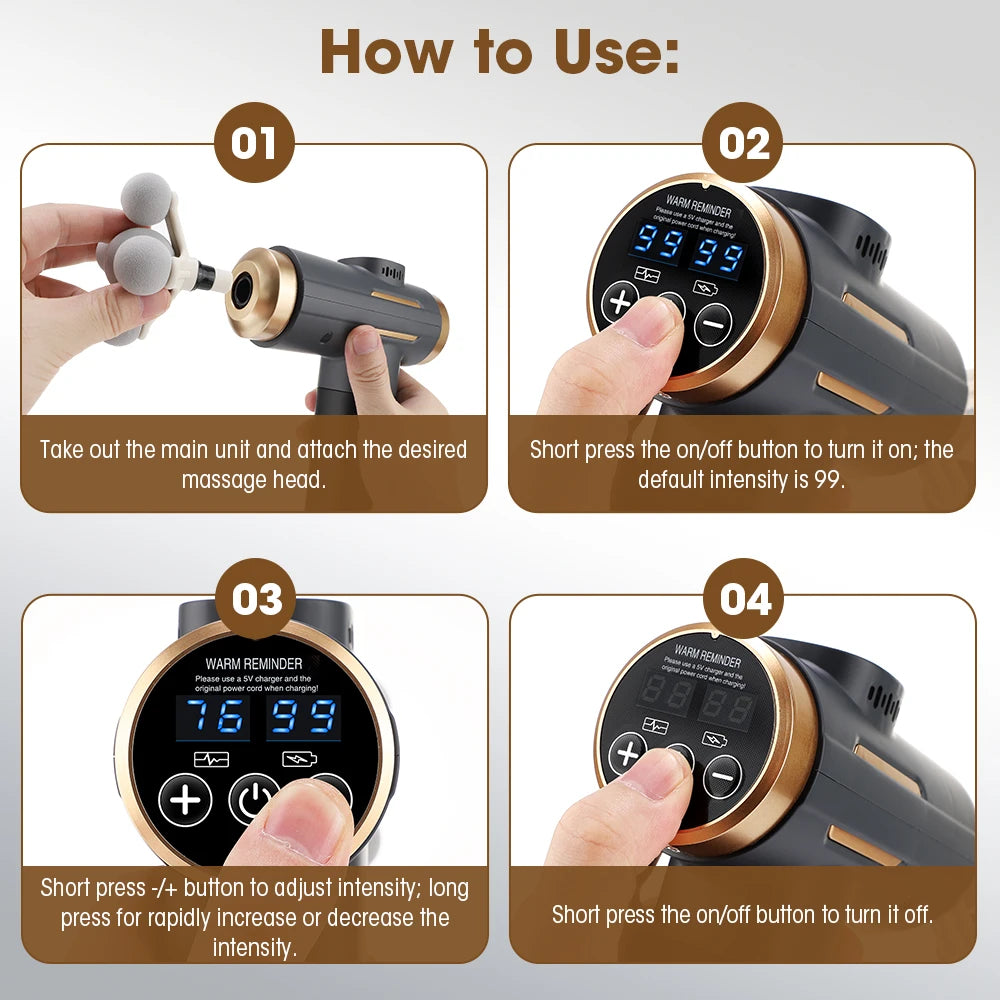 Electric Massage Gun 99 Levels High-Frequency Vibration Powerful/Fascia Gun for Body Muscle Relief Arm And Leg Massager