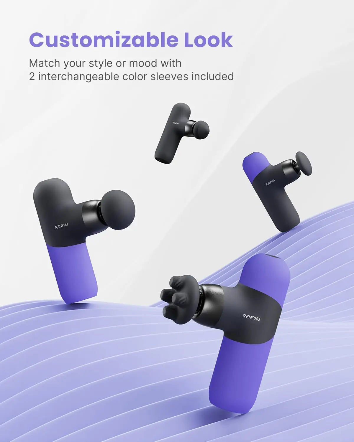 Massage Gun with 8-12mm Adjustable Amplitude/Mini Thermal Massage Gun with Heat