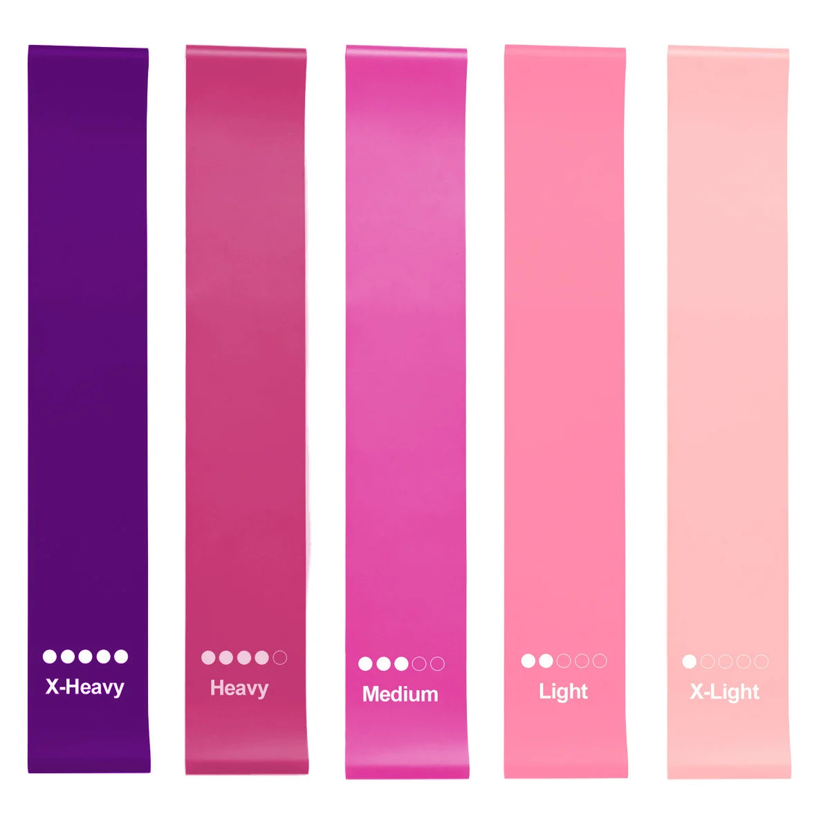 Set of 5 Resistance Exercise Loop Bands/Fitness Yoga Resistance Band TPE Pink