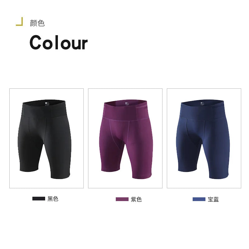 Men’s Compression Waist Belt Bag Marathon Running Training Shorts/Quick Dry Sports Jogging Tights Fitness Sportswear