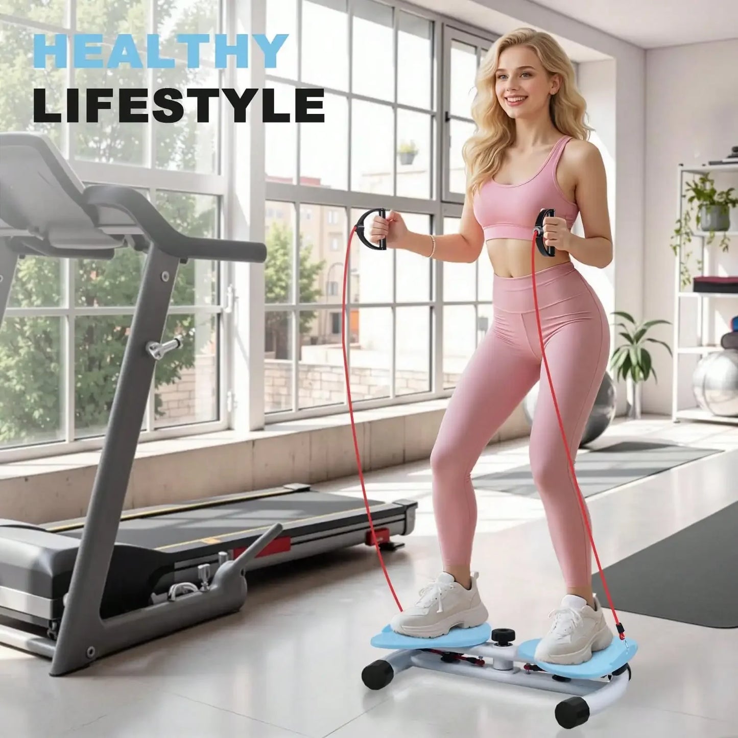 Twist Waist Disc Board with Resistance Bands, Multifunctional Home/Fitness Foot‑Twist Exercise Machine, Portable Waist‑Shaping