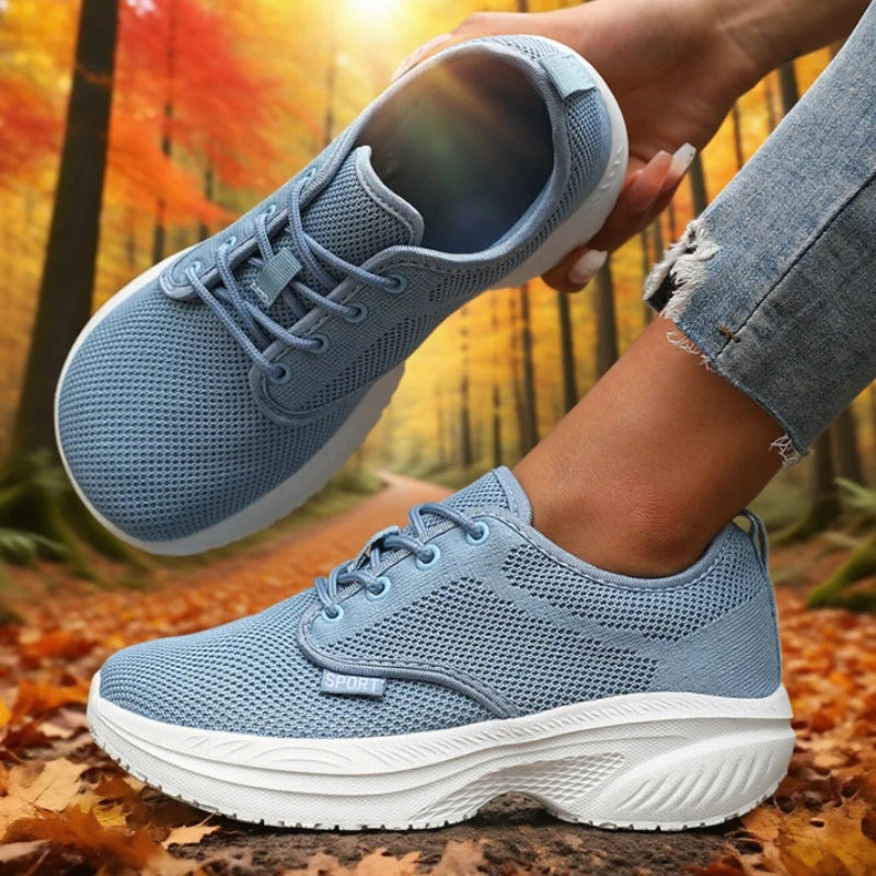 Women's Platform Wide Toe Shoes Big Toe Friendly Workout Footwear/Sustainable Memory Foam Insole Sneakers Breathable Travel Shoe