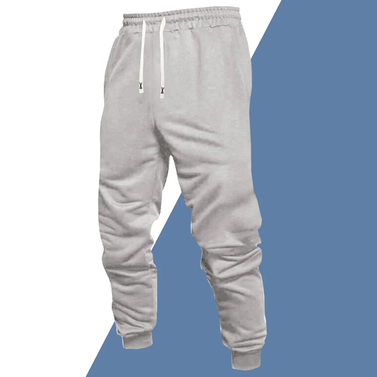 Men's 4-piece casual pants, solid color sports pants and ankle tied/outdoor jogging pants can be worn all year round