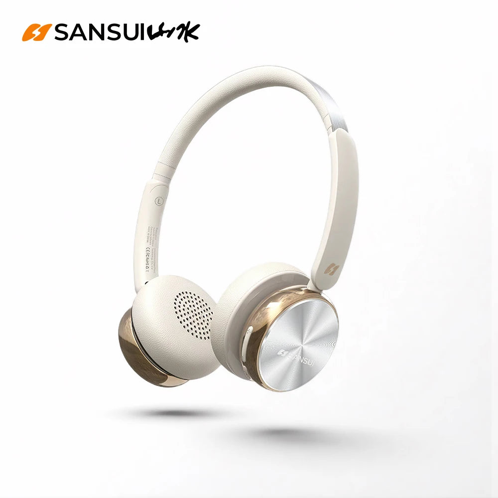 Sansui DT11 ANC Wireless Bluetooth 5.4 Headphone -45dB/Active Noise Reduction Headsets 50H Playtime Over Ear Retro Earphones