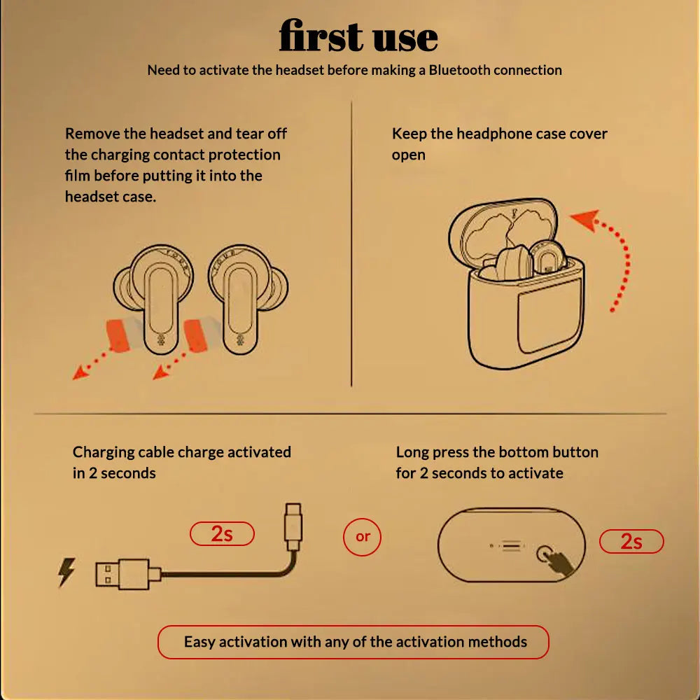 V8 Earphones Bluetooth 5.3 LCD Touch Screen Wireless Headphones/ANC Headset Cancellation Headphones 6Mic ENC HD Call TWS Earbuds