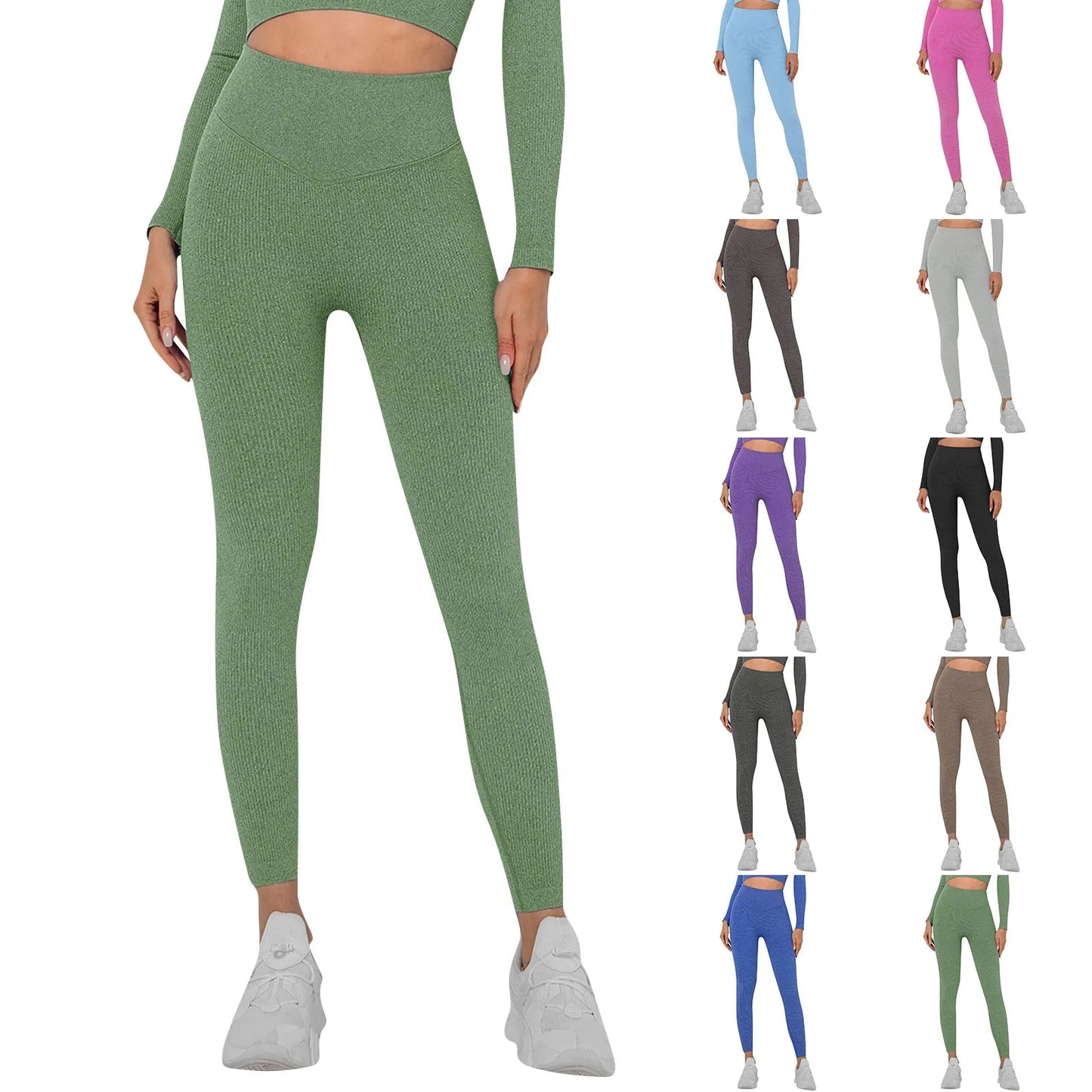 Women's Sports Leggings High Waist Butt Push Up Leggings/Seamless Compression Gym Leggings For Sports Yoga