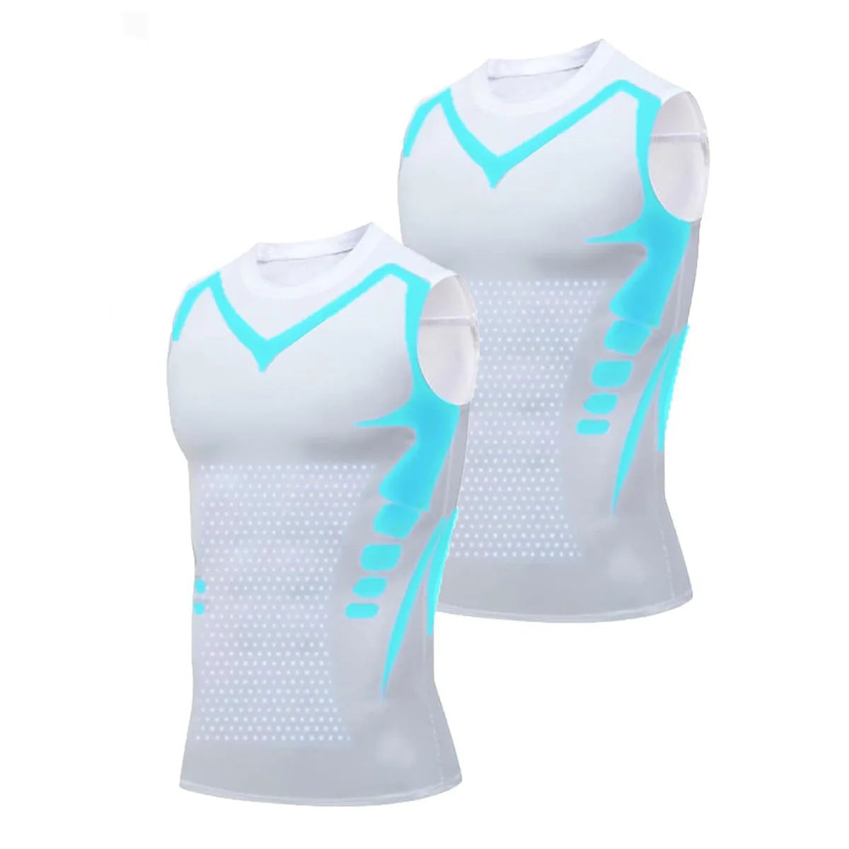 Summer Men Shapewear Ionic Shaping Vest Sleeveless Shirt Tight/Compression Shirts Tank Top Body Shaper Breathable Ice Silk Vest