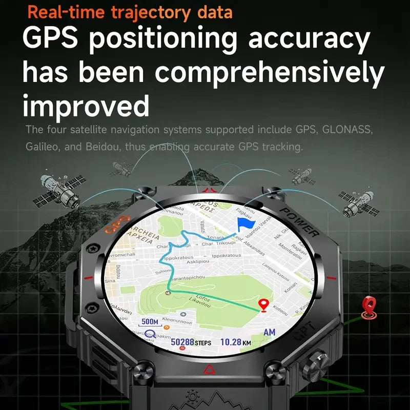 SENBONO GPS Smart Watch Men Built-in GPS Bluetooth Call/AI GPT Fitness Tracker Waterproof Military Sports Smartwatch for Men