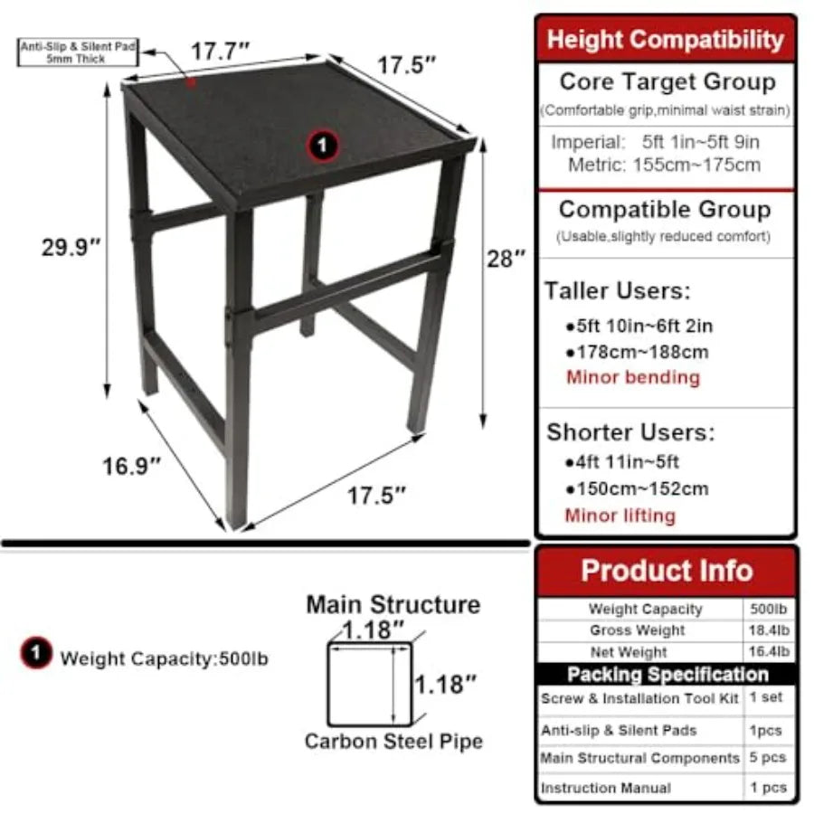 Commercial Heavy Duty Adjustable Dumbbell Stand Kettlebell Stand/Steel Black Weight Rack for Garage/Home Gym