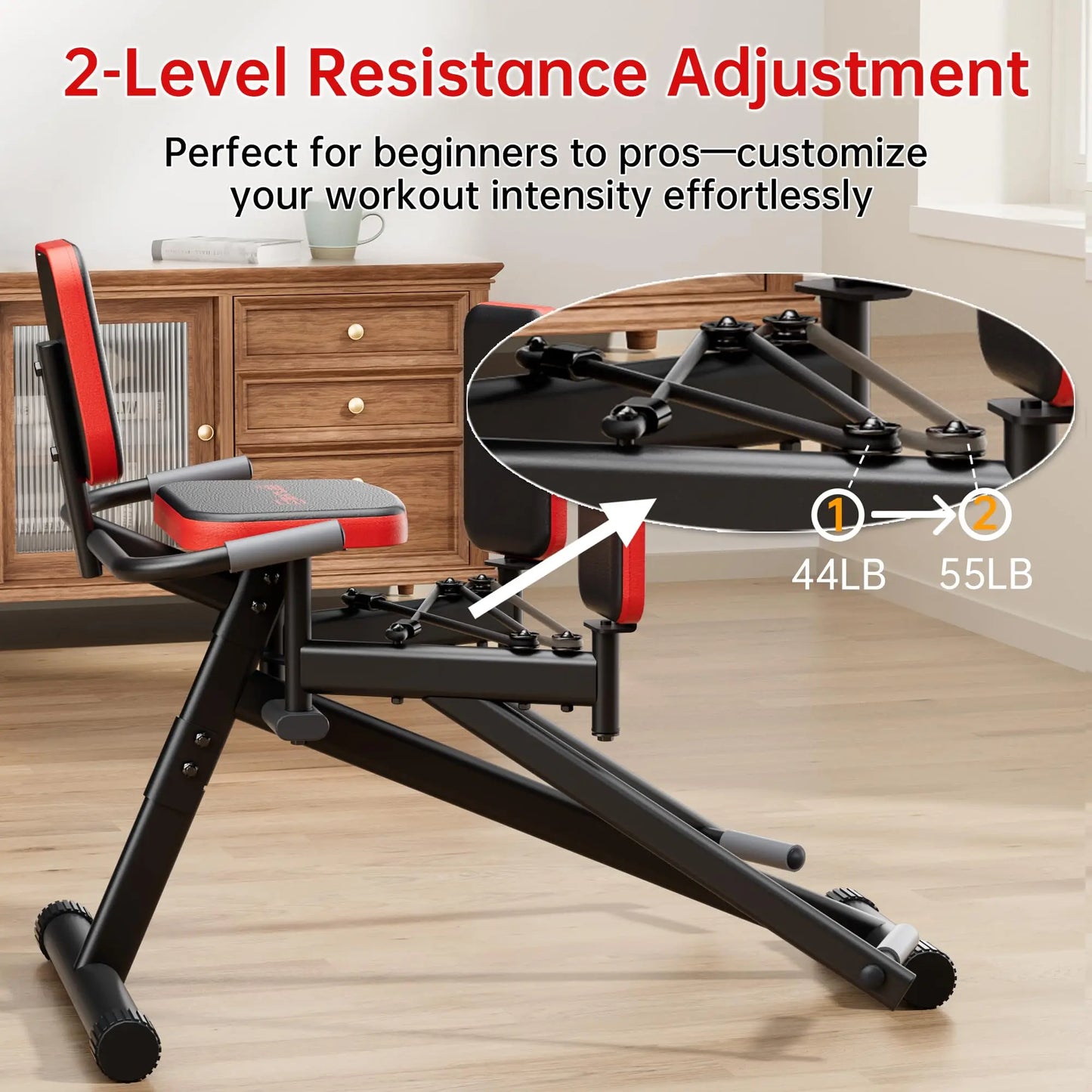 WARMOUNTS Hip Abductor Machine Glute & Thigh Trainer for Women/Adjustable Resistance Band, 300Lbs Weight Capacity for Home Gym